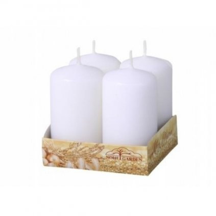 Svíčky bílé matné 4 x 8 cm - 4 ks  /BP
