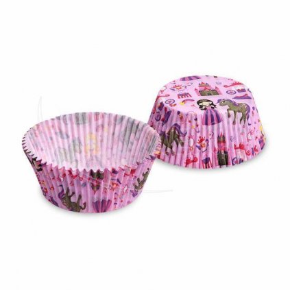 Košíčky na muffiny Růžové s princeznou 5 x 3 cm (40 ks) /D_65595
