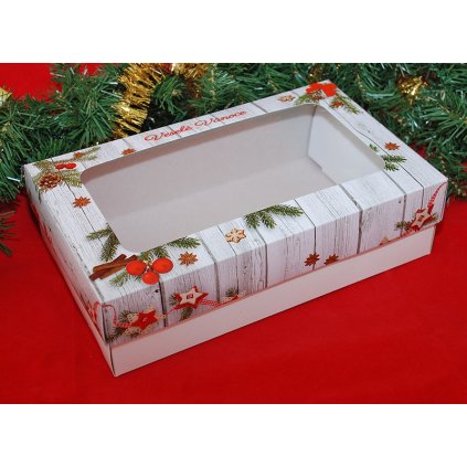 Vánoční krabice na cukroví s potiskem (25 x 15 x 7 cm)  /D--251507T