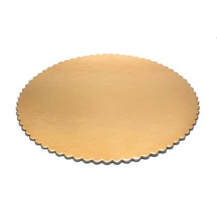 Podložka pod dort zlatá hrubá vlnka kruh 24 cm (1 ks) ♡