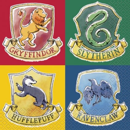 Papírové ubrousky Harry Potter - Bradavické koleje - 16 ks - Unique  /BP