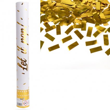 Vystřelovací konfety zlaté, foliové - 60 cm - Amscan  /BP