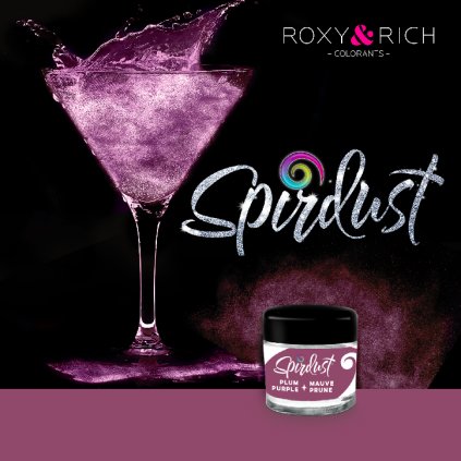 Metalická barva do nápojů Spirdust fialová 1,5g - Roxy and Rich  | Skvělé pro Váš domácí dort