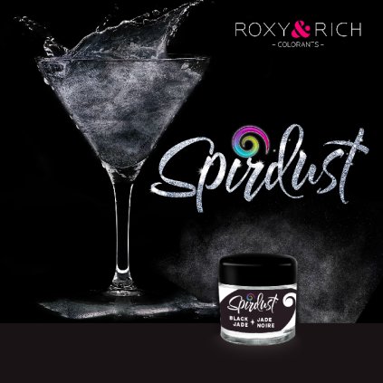 Metalická barva do nápojů Spirdust černá 1,5g - Roxy and Rich  | Skvělé pro Váš domácí dort