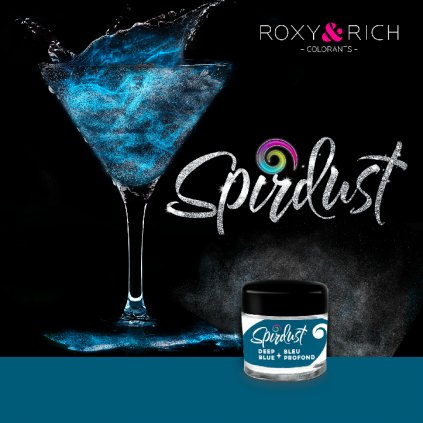 Metalická barva do nápojů Spirdust tmavě modrá 1,5g - Roxy and Rich  | Skvělé pro Váš domácí dort