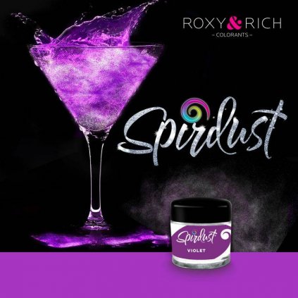 Metalická barva do nápojů Spirdust fialová 1,5g - Roxy and Rich  | Skvělé pro Váš domácí dort