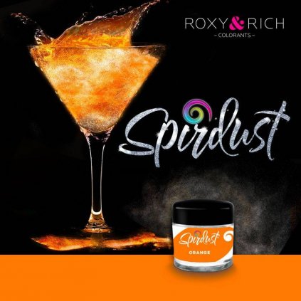 Metalická barva do nápojů Spirdust oranžová 1,5g - Roxy and Rich  | Skvělé pro Váš domácí dort