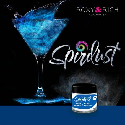 Metalická barva do nápojů Spirdust modrá indigo 1,5g - Roxy and Rich  | Skvělé pro Váš domácí dort