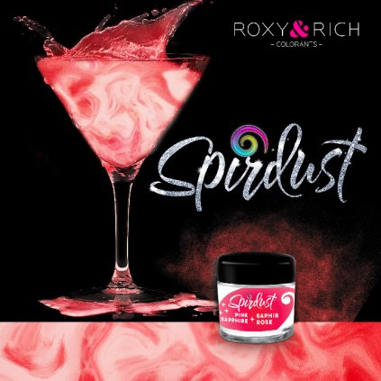 Metalická barva do nápojů Spirdust růžový safír 1,5g - Roxy and Rich  | Skvělé pro Váš domácí dort