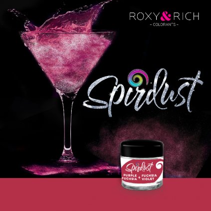 Metalická barva do nápojů Spirdust fialová fuchsie 1,5g - Roxy and Rich  | Skvělé pro Váš domácí dort