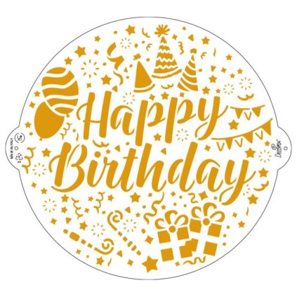 Decora stencil Happy Birthday /D_9270931