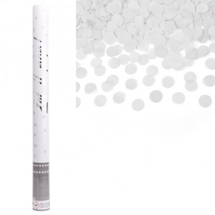 Vystřelovací konfety bílé, papírové - 60 cm - Amscan  /BP