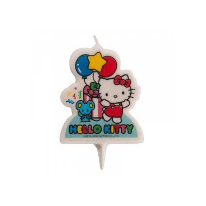 Svíčka na dort Hello Kitty 7cm s myškou a balónky - Dekora  | Cukrářské potřeby