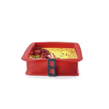 Rozkládací forma hranatá 25x25cm se skleněnou základnou - Ibili  | Cukrářské potřeby