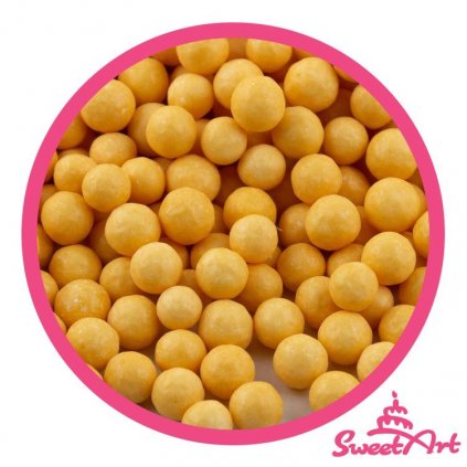 SweetArt cukrové perly zlatožluté matné 7 mm (80 g) /D_BPRL-010.7008