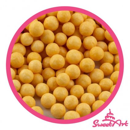 SweetArt cukrové perly zlatožluté matné 5 mm (80 g) /D_BPRL-010.5008