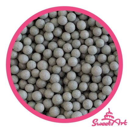 SweetArt cukrové perly stříbrné matné 5 mm (1 kg) ♡