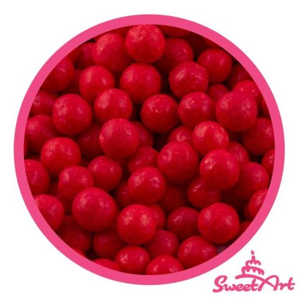 SweetArt cukrové perly červené 7 mm (80 g) ♡