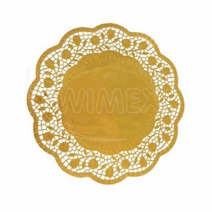 Wimex Dekorativní krajka zlatá kulatá 30 cm (4 ks) /D_65460