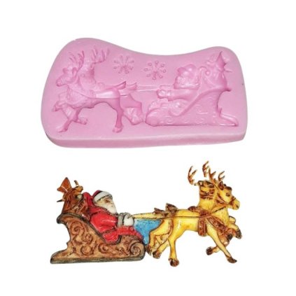 Cesil Silikonová forma Santa se sáněmi ♡