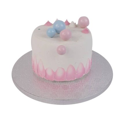 Cake Star Podložka pod dort PEVNÁ stříbrná vzor Jinju kruh 25 cm 10" (1 ks) ♡