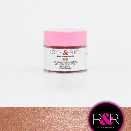 Prachová metalická barva 2,5g Highlighter bronze - Roxy and Rich  | Skvělé pro Váš domácí dort