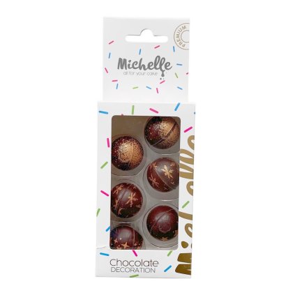 Michelle čokoládové koule tmavé vánoční velké (6 ks) /D_M1019