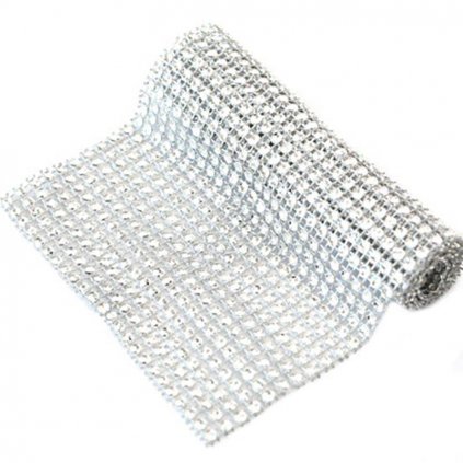 Diamantový pás stříbrný 90 x 12cm - Cakesicq  | Cukrářské potřeby