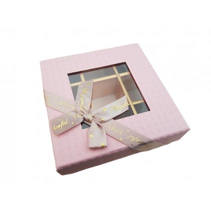 Krabička na pralinky 12x12x4cm 5ks růžové - Cakesicq  | Cukrářské potřeby