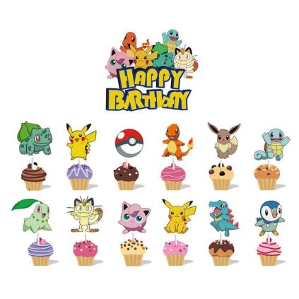 Zápich do dortu a muffinů 13ks Pokémon - Cakesicq | Cukrářské potřeby
