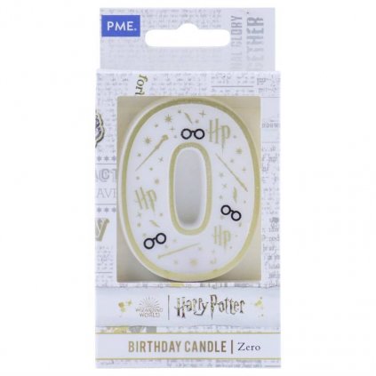 PME Harry Potter svíčka bílo-zlatá číslo 0 /D_HPW130
