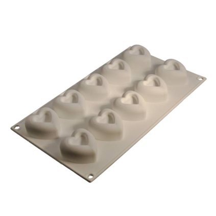 Cesil Silikonová forma na pečení/na mražené dezerty Srdce s otvorem 5,4 cm (na 10 ks) ♡