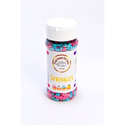4Cake Cukrová srdíčka růžová a modrá (80 g) Cukrářská ♡