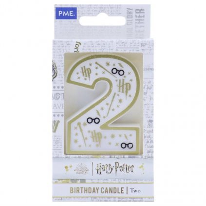PME Harry Potter svíčka bílo-zlatá číslo 2 /D_HPW132