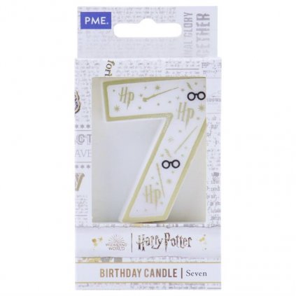 PME Harry Potter svíčka bílo-zlatá číslo 7 /D_HPW137