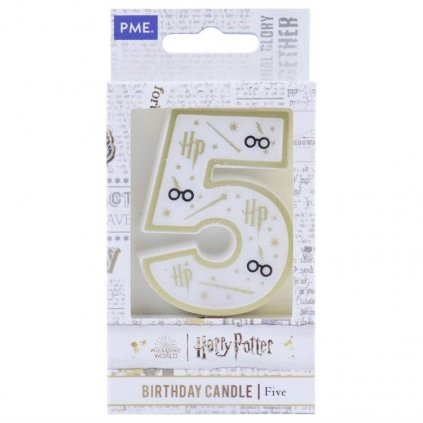 PME Harry Potter svíčka bílo-zlatá číslo 5 /D_HPW135