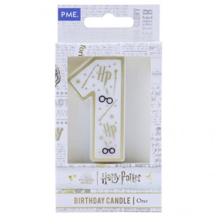 PME Harry Potter svíčka bílo-zlatá číslo 1 /D_HPW131