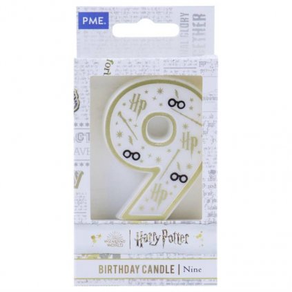 PME Harry Potter svíčka bílo-zlatá číslo 9 /D_HPW139