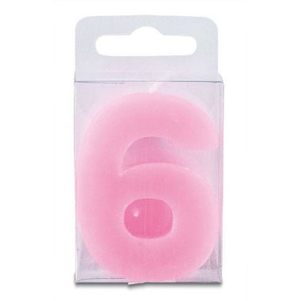 Svíčka ve tvaru číslice 6 - mini, růžová - Stadter  | Cukrářské potřeby