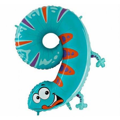 Nafukovací balónek ještěrka číslo 9 pro děti 102cm - Grabo  | Cukrářské potřeby