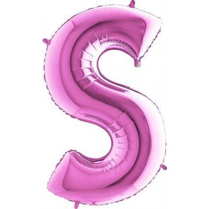 Nafukovací balónek písmeno S růžové 102 cm - Grabo  | Cukrářské potřeby