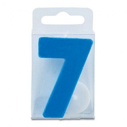 Svíčka ve tvaru číslice 7 - mini, modrá - Stadter  | Cukrářské potřeby