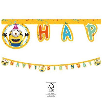 Girlanda 2m Mimoni Happy Birthday - Procos  | Cukrářské potřeby