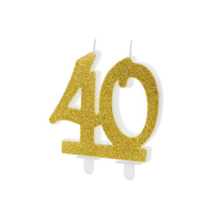 PartyDeco svíčka zlatá číslo 40 ♡