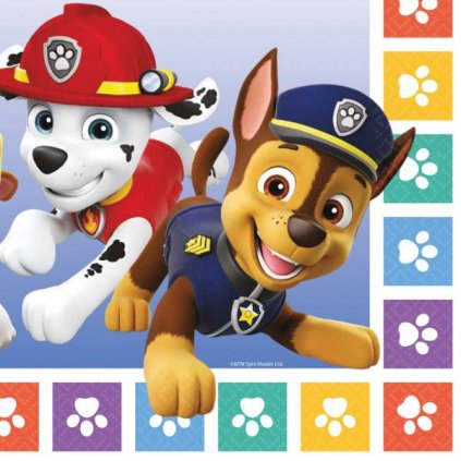 Papírové ubrousky 33x33cm 16ks Paw Patrol - Amscan  | Cukrářské potřeby