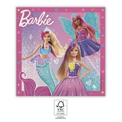 Papírové ubrousky barbie 33x33cm, 20ks - Procos  | Cukrářské potřeby