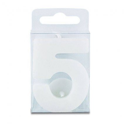 Svíčka ve tvaru číslice 5 - mini, bílá - Stadter  | Cukrářské potřeby