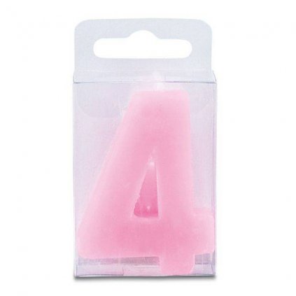 Svíčka ve tvaru číslice 4 - mini, růžová - Stadter  | Cukrářské potřeby