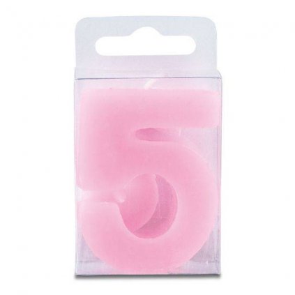 Svíčka ve tvaru číslice 5 - mini, růžová - Stadter  | Cukrářské potřeby
