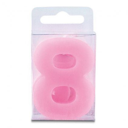 Svíčka ve tvaru číslice 8 - mini, růžová - Stadter  | Cukrářské potřeby